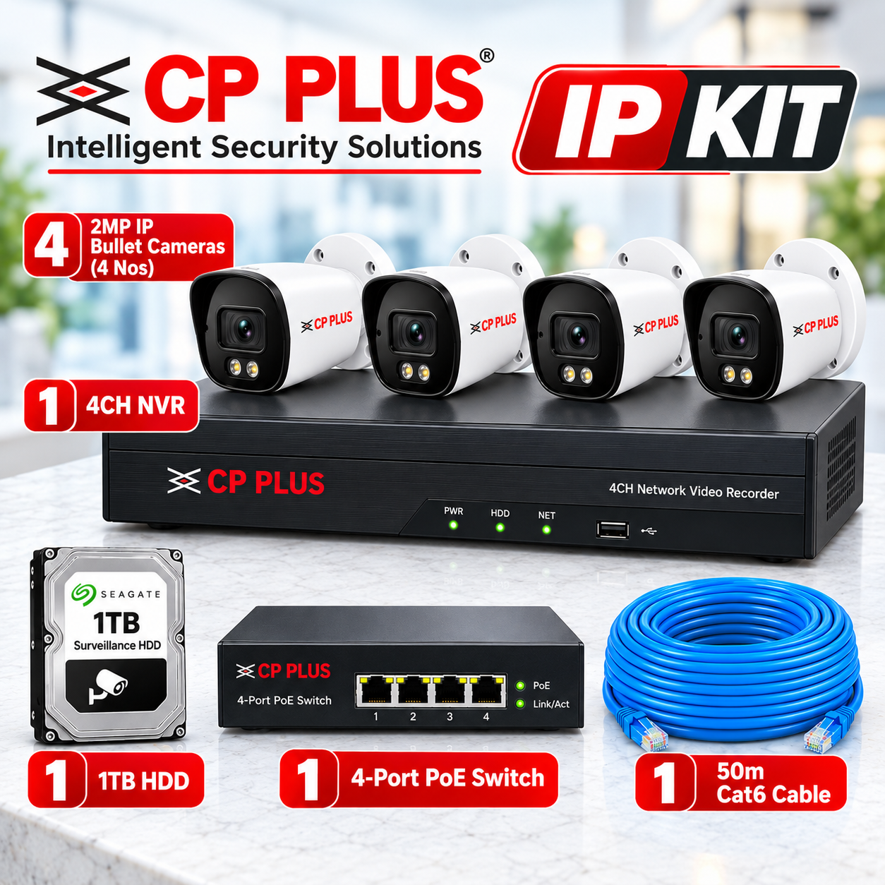 CP PLUS IP Kit – 4 Cam