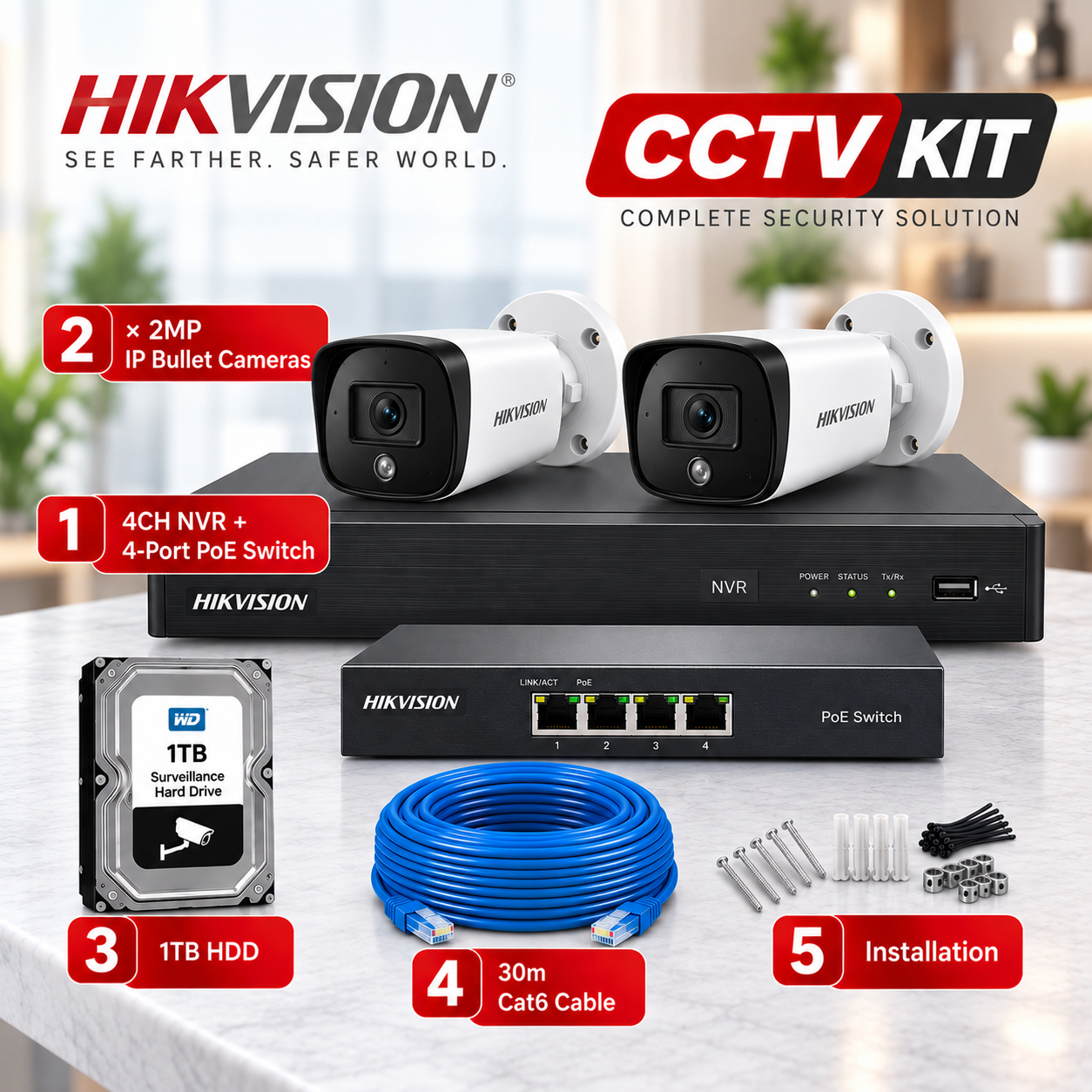Hikvision IP Kit – 2 Cam