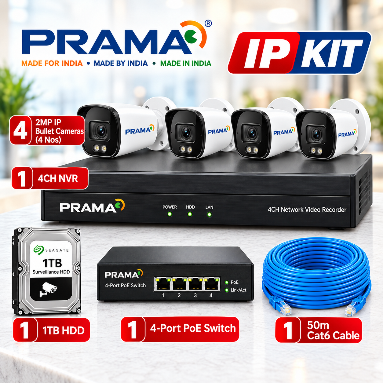 Prama IP Kit – 4 Cam