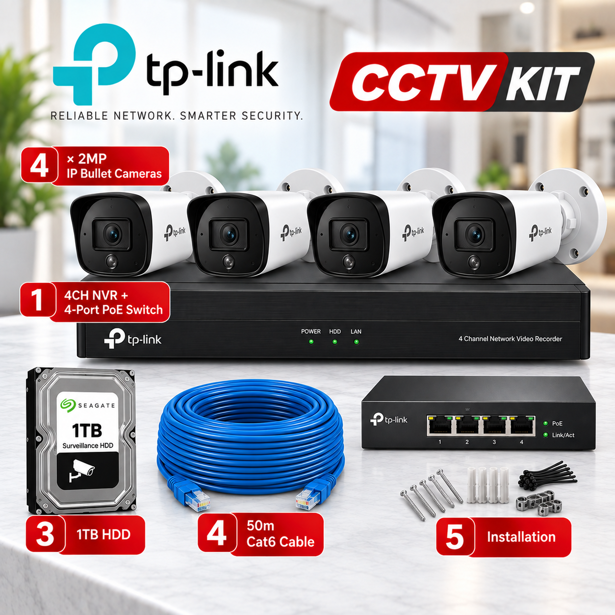 TP-Link IP Kit – 4 Cam